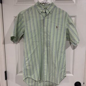 Ralph Lauren Men's Light Green Striped Shirt